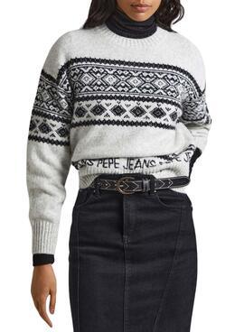 Pullover Pepe Jeans Elodie Bianco Jacquard Donna