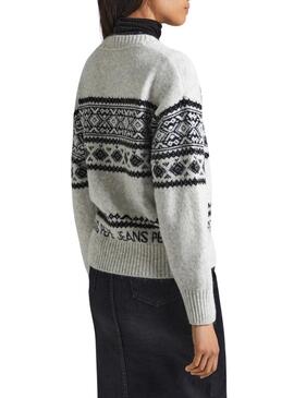 Pullover Pepe Jeans Elodie Bianco Jacquard Donna