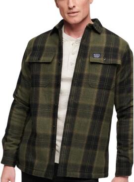 Overshirt Superdry Wool Miller Verde Uomo