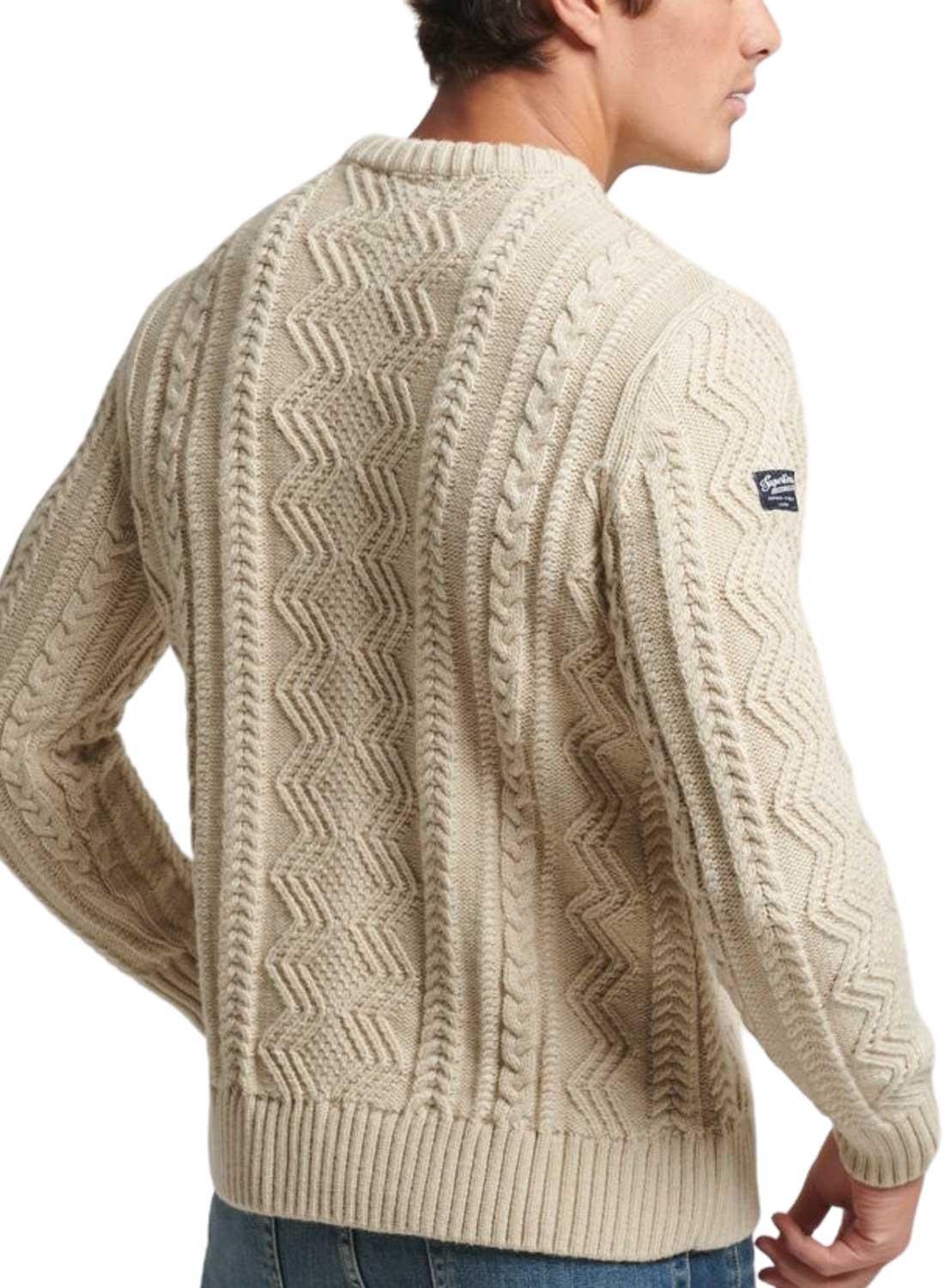 Pullover Superdry Vintage Jacob Beige per Uomo