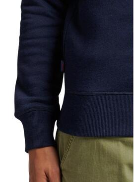 Felpa Superdry Essential Half Zip Blu Navy Uomo