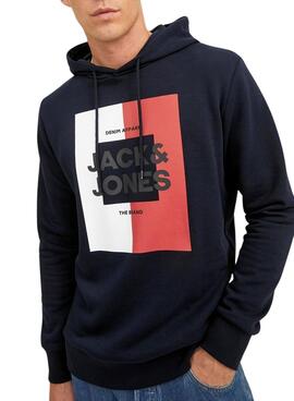 Felpa Jack & Jones Oscar Blu Navy per Uomo