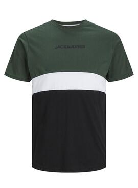 T-Shirt Jack & Jones Eired Block Verde Uomo