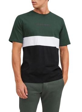 T-Shirt Jack & Jones Eired Block Verde Uomo