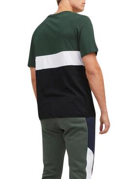 T-Shirt Jack & Jones Eired Block Verde Uomo