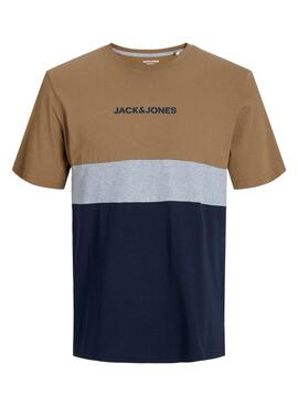 T-Shirt Jack & Jones Eired Block Marrone Uomo