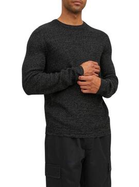 Pullover Jack & Jones Twist Nero per Uomo