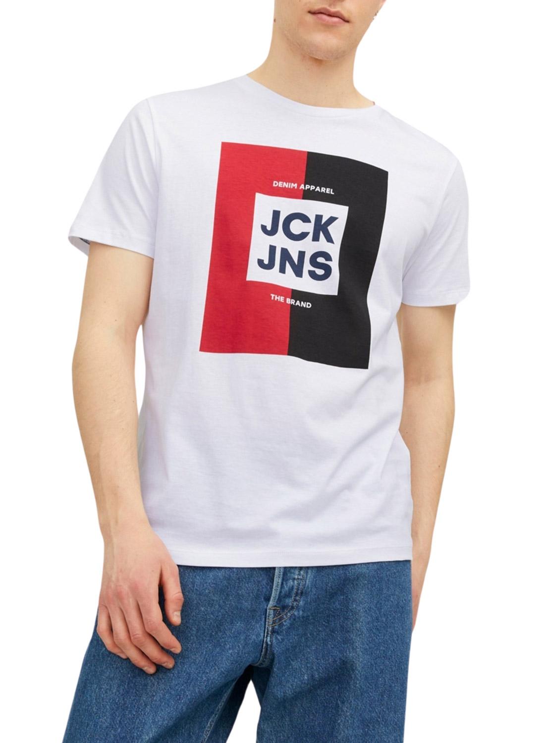 T-Shirt Jack & Jones Oscar Bianco per Uomo
