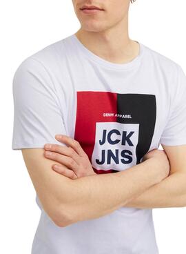 T-Shirt Jack & Jones Oscar Bianco per Uomo