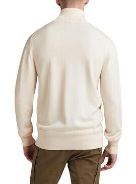 Pullover G-Star Premium Core Beige per Uomo