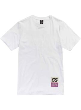 T-Shirt G-Star Back Slim Bianco per Uomo