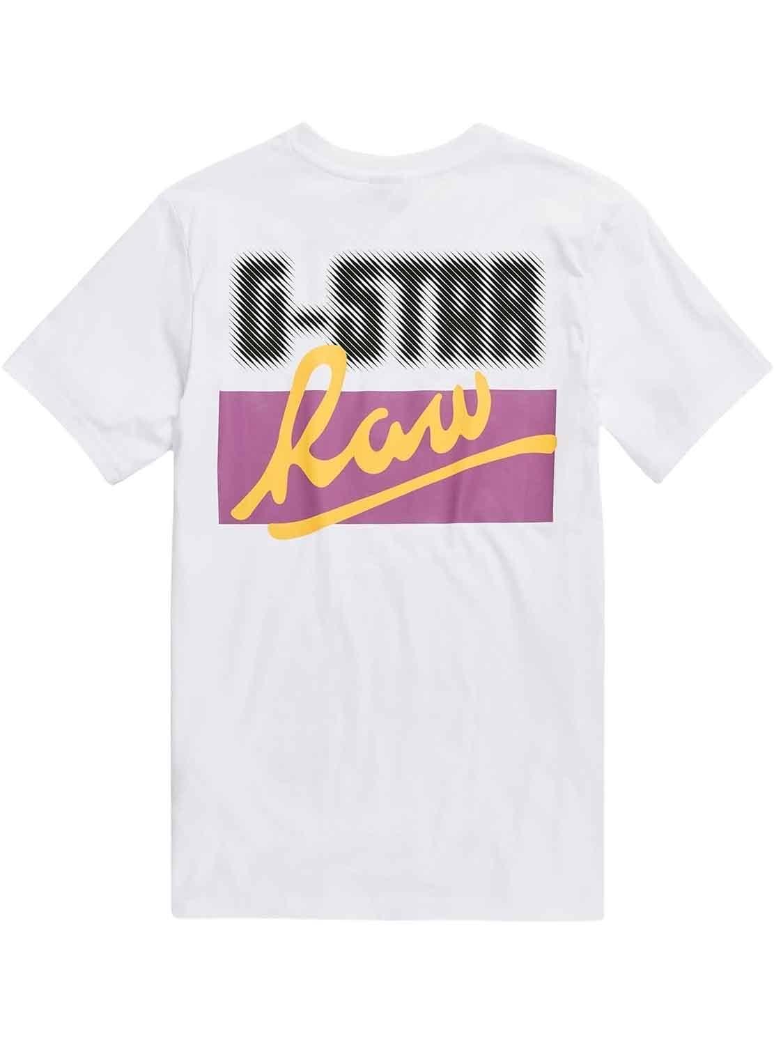 T-Shirt G-Star Back Slim Bianco per Uomo