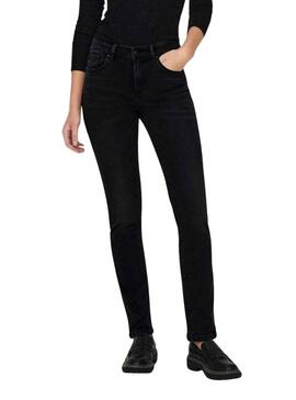 Pantaloni Jeans Only Sui Slim Nero per Donna