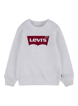 Felpa Levis Batwing Crewneck Bianco per Bambino