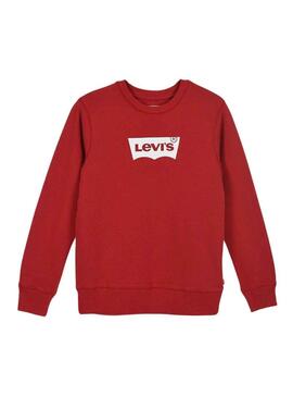 Felpa Levis Batwing Crewcollo Rosso per Bambino