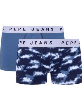 Pack 2 Mutande Pepe Jeans Camo Azules Uomo