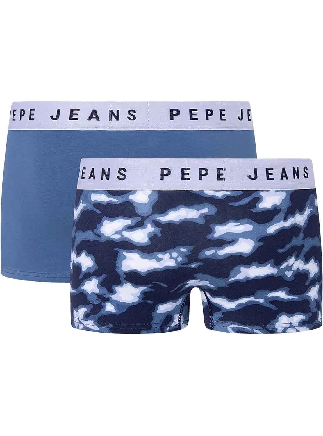 Pack 2 Mutande Pepe Jeans Camo Azules Uomo