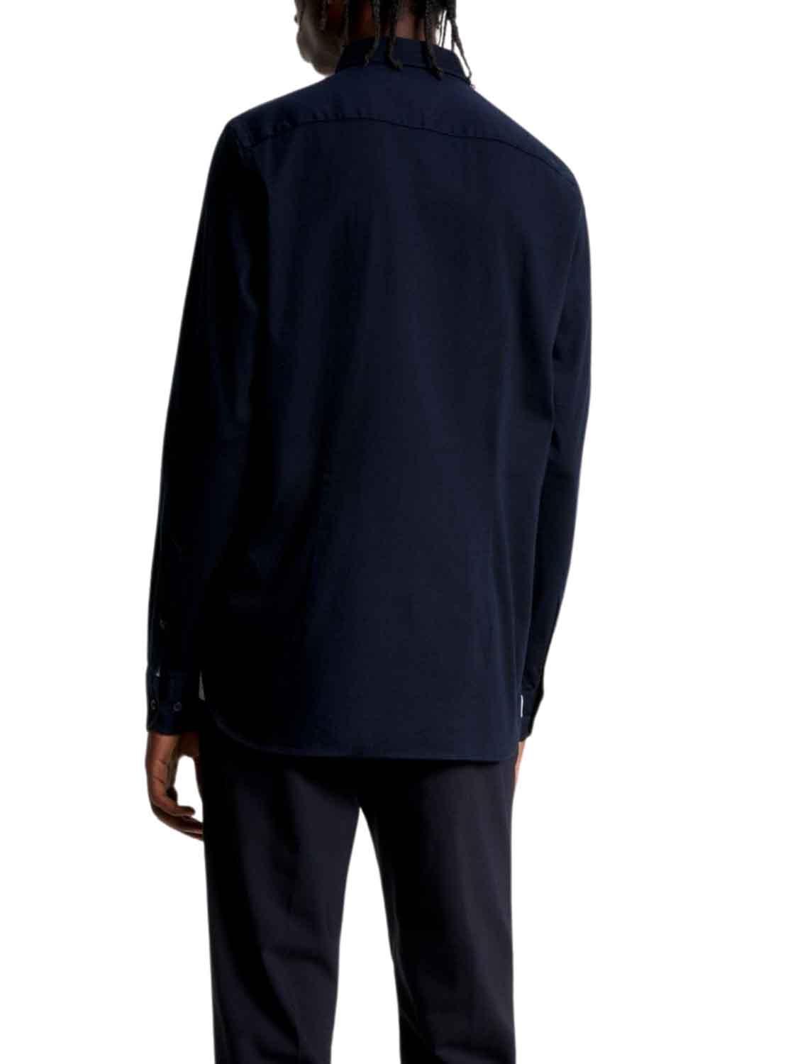 Camicia Tommy Hilfiger Flex Dobby Blu Navy Uomo
