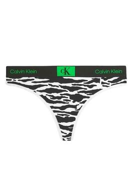 Tanga Calvin Klein Modern Split Tiger Bianco Donna