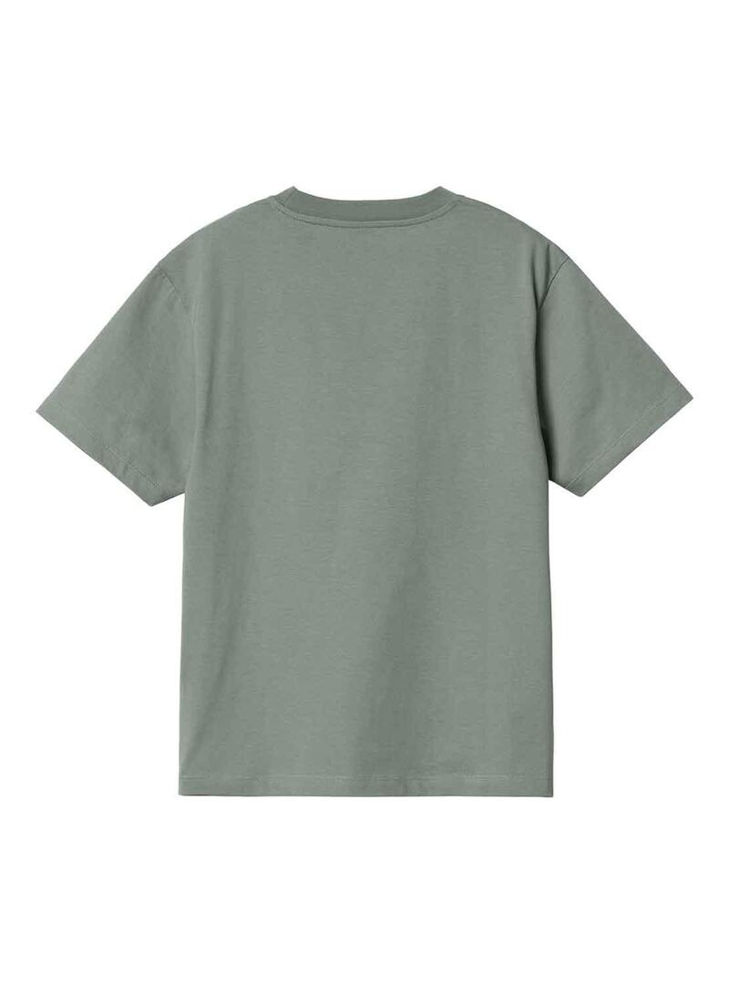 T-Shirt Carhartt SS Pocket Verde per Donna