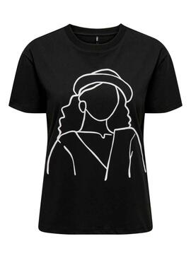 T-Shirt Only Cille Nero per Donna