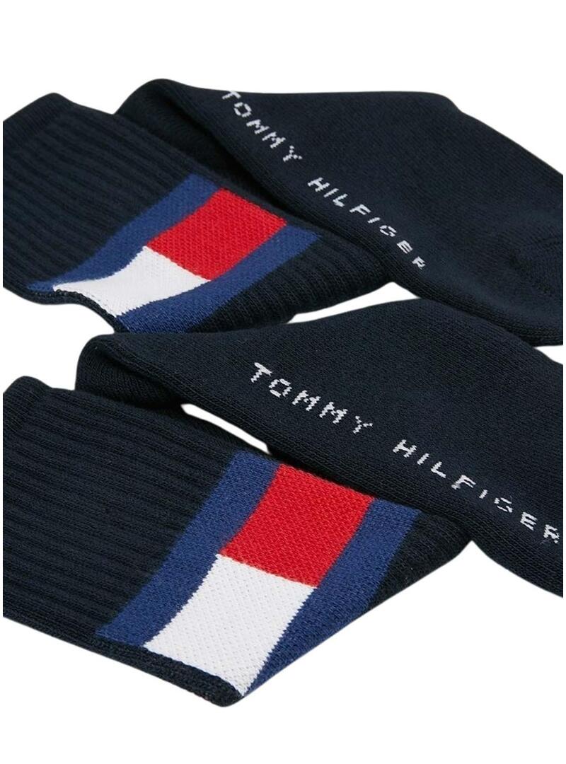 Calzini Tommy Hilfiger TH Flag Blu Navy Unisex