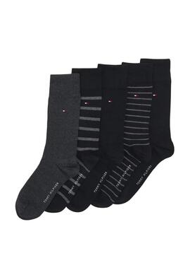 Pack 5 Calzini Tommy Hilfiger Men Sock Nero