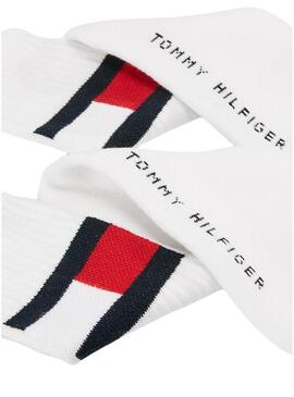 Calzini Tommy Hilfiger TH Flag Bianco Unisex