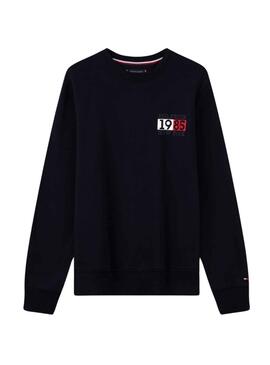 Felpa Tommy Hilfiger New York Flag Nero Uomo