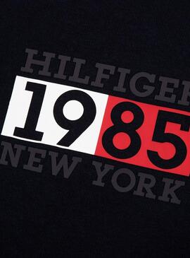 Felpa Tommy Hilfiger New York Flag Nero Uomo