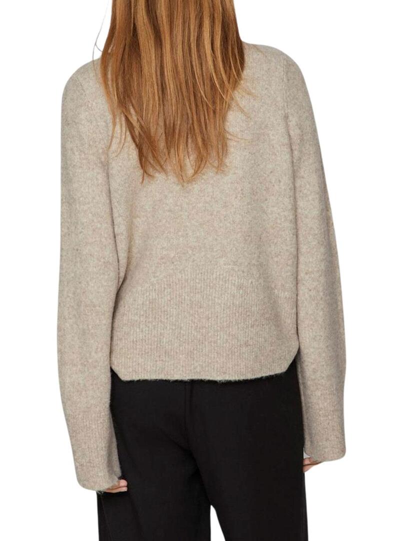 Pullover Vila Vijaney di Knitted Beige per Donna