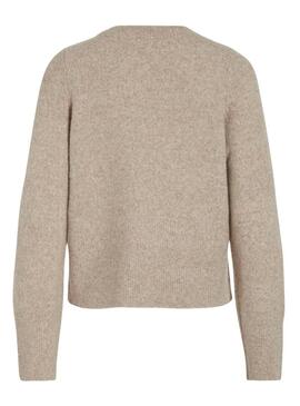 Pullover Vila Vijaney di Knitted Beige per Donna