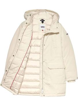 Giacca Tommy Jeans Technical Down Beige Donna