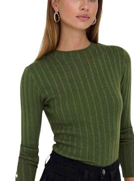 Pullover Only Dima Life Pulsante Verde Oscuro Donna