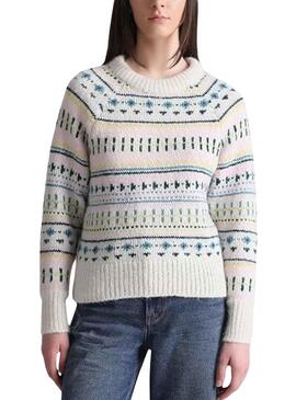 Pullover Only Fenja Beige Printed per Donna