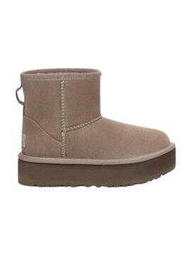 Stivales UGG Classic Mini Platform Fumo Marrone Bambina