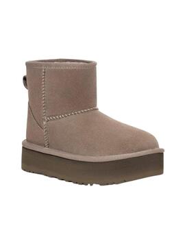 Stivales UGG Classic Mini Platform Fumo Marrone Bambina