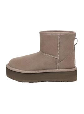 Stivales UGG Classic Mini Platform Fumo Marrone Bambina