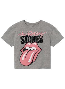 T-Shirt Name It Omrana Rolling Stones Grigio Bambina