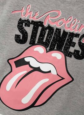 T-Shirt Name It Omrana Rolling Stones Grigio Bambina