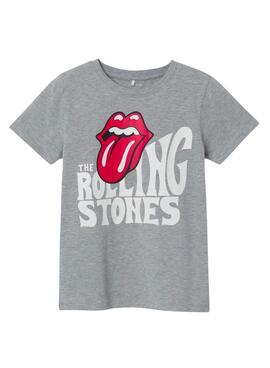T-Shirt Name It Omrisa Rolling Stones Grigio Bambina