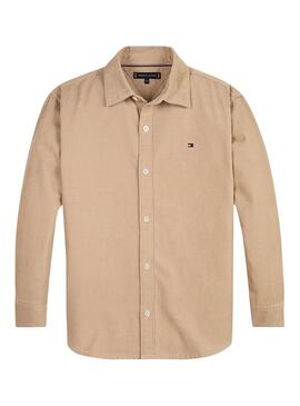 Camicia Tommy Hilfiger Corduroy Beige per Bambino