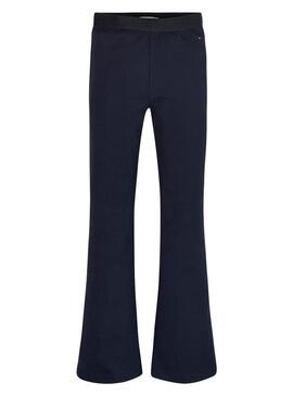 Pantaloni Tommy Hilfiger Marchiato Rib Blu Navy Bambina