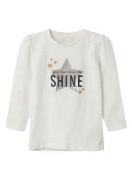 T-Shirt Name It Fromia Bianco per Bambina
