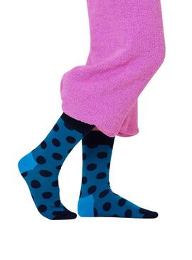 Calzini Happy Socks Big Punto Blu Navy Uomo Donna