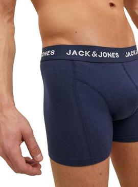 Pack3 Mutande Jack & Jones Blu Navy Uomo