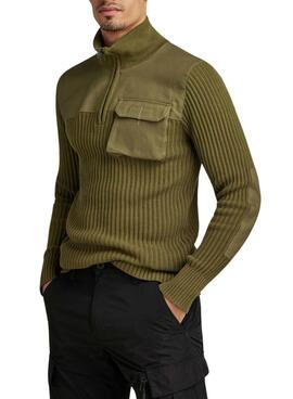 Pullover G-Star Army Zip Up Verde per Uomo
