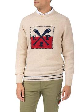 Pullover El Pulpo Prova Beige per Uomo