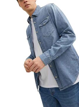 Camicia Denim Jack & Jones Sheridan Blu Uomo