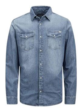 Camicia Denim Jack & Jones Sheridan Blu Uomo